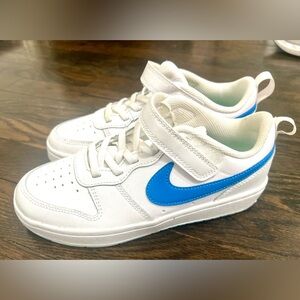 NWT Nike Kids White and Bright Blue Sneakers